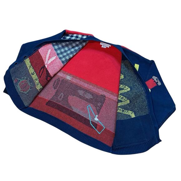 VTG Sweater Loft Women’s Knit Cardigan Sweater Sewing Seamstress Patchwork Small - Picture 3 of 16